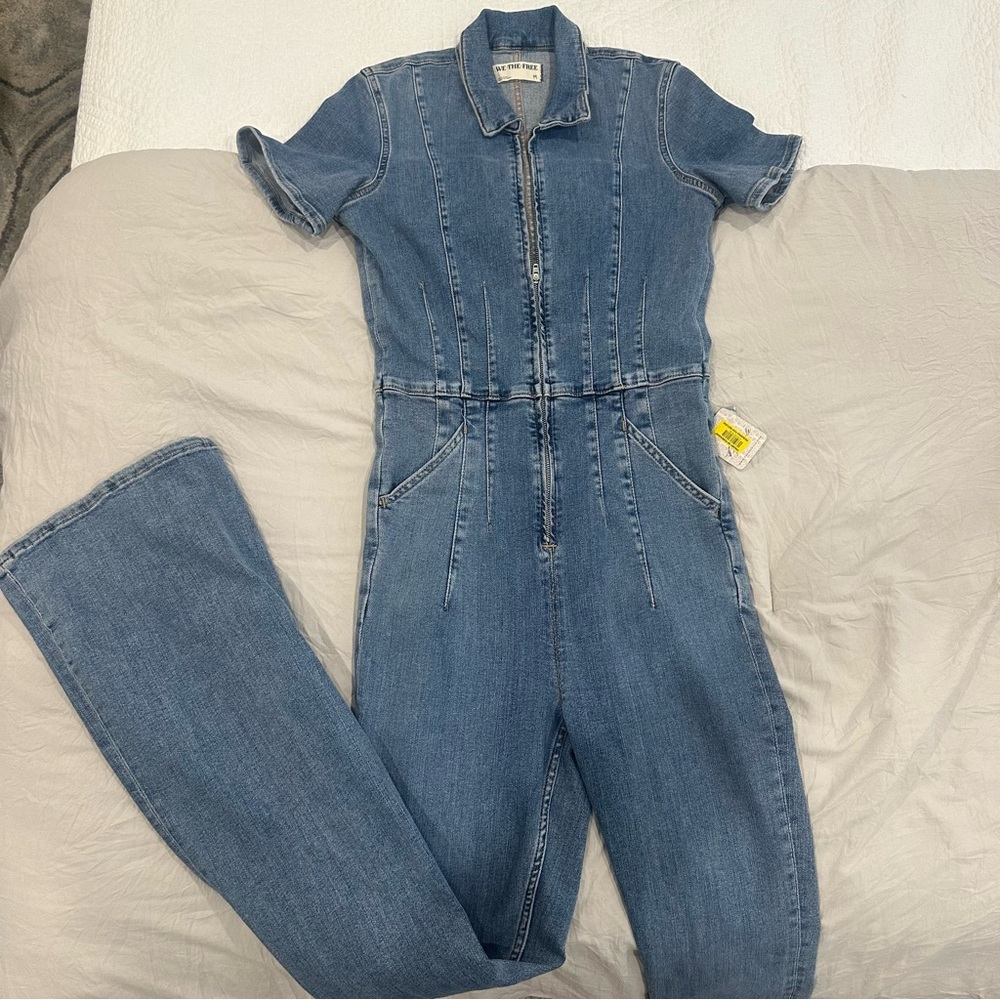 NWT FREE PEOPLE DENIM JUMPSUIT SIZE M